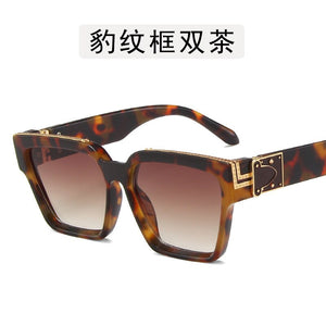 2023 Oversize Square Sunglasses Men Flat Lens Brand Designer Women  Mirror Shades Uv400