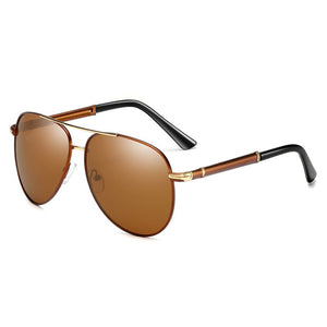 2023 Pilot Men Polarized Sunglasses Oversized Metal Aviation Male Sun Glasses Classic Black Driving Shades UV400 TYJM-9