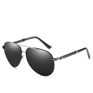 2023 Pilot Men Polarized Sunglasses Oversized Metal Aviation Male Sun Glasses Classic Black Driving Shades UV400 TYJM-9