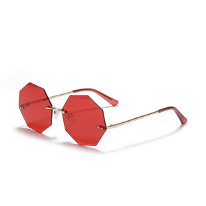 2023 Punk Rimless Sunglasses Women Small Sun Glasses Shades  Brand Designer Metal Sunglass UV400 Eyewear