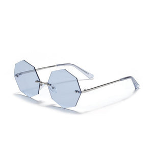 2023 Punk Rimless Sunglasses Women Small Sun Glasses Shades  Brand Designer Metal Sunglass UV400 Eyewear