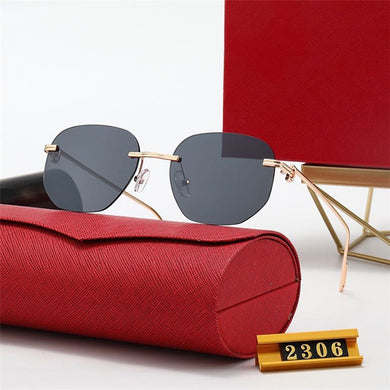 2023  Retro Sunglasses Women Brand Designer Rimless Gradient Sun Glasses Shades Cutting Lens Ladies Frameless Eyeglasses