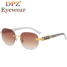 Load image into Gallery viewer, 2023 Rimless Style Cool Marble Grain Sunglasses Women Men Vintage Classic  Brand Design Sun Glasses Female Shades