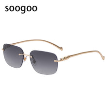 Load image into Gallery viewer, 2023 Rimless Sunglasses Men's Vintage Square Gradient Sun Glasses Women  Brand Designer Eyeglasses UV400
