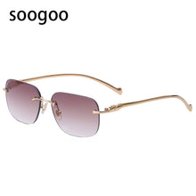Load image into Gallery viewer, 2023 Rimless Sunglasses Men's Vintage Square Gradient Sun Glasses Women  Brand Designer Eyeglasses UV400