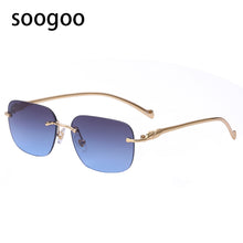 Load image into Gallery viewer, 2023 Rimless Sunglasses Men's Vintage Square Gradient Sun Glasses Women  Brand Designer Eyeglasses UV400