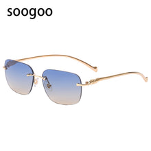 Load image into Gallery viewer, 2023 Rimless Sunglasses Men's Vintage Square Gradient Sun Glasses Women  Brand Designer Eyeglasses UV400