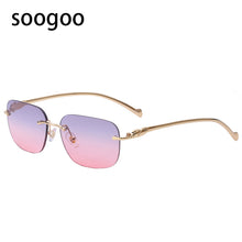 Load image into Gallery viewer, 2023 Rimless Sunglasses Men's Vintage Square Gradient Sun Glasses Women  Brand Designer Eyeglasses UV400