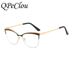 2022 Fashion Square Anti-blue Glasses Frame Women Vintage Metal Optical Transparent Eyeglasses Female No Degree Oculos Feminino