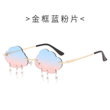 Load image into Gallery viewer, 2022  Sunglasses Ins Popular Rimless Sunglasses Women Clouds Lightning Tassel Sun Glasses Candy Colors Shades UV400