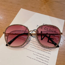 Load image into Gallery viewer, 2023 Tea Gradient Sunglasses Women Lens Metal Rhinestone Round Sun Glasses For Female Summer Traveling Dirving  Oculos