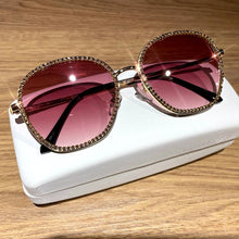 Load image into Gallery viewer, 2023 Tea Gradient Sunglasses Women Lens Metal Rhinestone Round Sun Glasses For Female Summer Traveling Dirving  Oculos