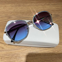 Load image into Gallery viewer, 2023 Tea Gradient Sunglasses Women Lens Metal Rhinestone Round Sun Glasses For Female Summer Traveling Dirving  Oculos