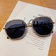 Load image into Gallery viewer, 2023 Tea Gradient Sunglasses Women Lens Metal Rhinestone Round Sun Glasses For Female Summer Traveling Dirving  Oculos