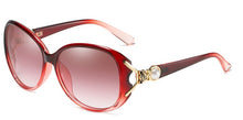 Load image into Gallery viewer, 2023 Tea Gradient Sunglasses Women Ocean Metal Pearl Fox Head Lens Metal Curved Temples Sun Glasses Female UV400