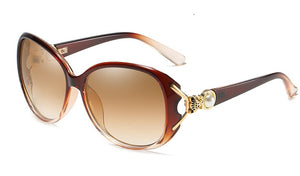 2023 Tea Gradient Sunglasses Women Ocean Metal Pearl Fox Head Lens Metal Curved Temples Sun Glasses Female UV400