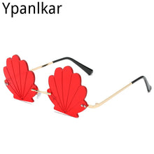 Load image into Gallery viewer, 2023 Unique Flower Shape Rimless Women Sunglasses Brand Designer Retro Shell Grain Clear Ocean Lens Male Sun Glasses