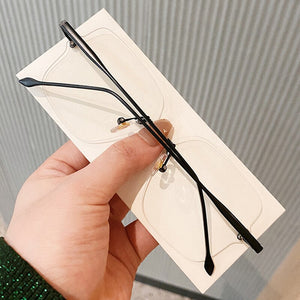 2023 Unisex Frameless Cut-edge Anti-blue Light Unisex Glasses Metal Frame Protects Eyes Women Man Reading Glasses