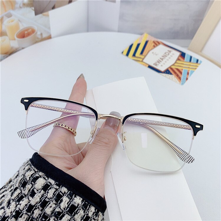2023 Unisex Square Plain Glasses For Men Women TR90 Frame Eyewear Party Eyeglasses Gentle Black Eyebrow