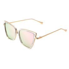 Load image into Gallery viewer, 2023 Vintage Cat Eye Sunglasses Women Black and White Leopard Print Frame Metal Curved Mirror Feet Sun Glasses Female