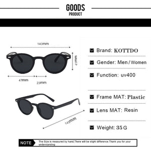2023 Women Sunglasses Anti-Reflective Retro Tea Mirror Sunglasses Classic Round Frame Plastic Glasses Uv400
