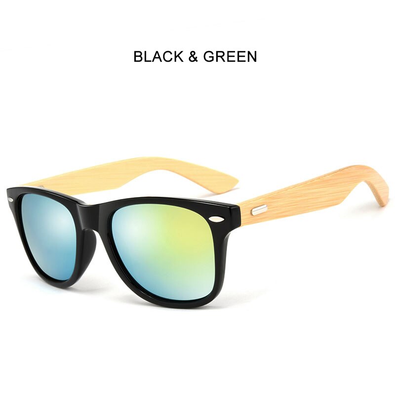 2023 Wood Sunglasses for Men Women Plastic Frame Bamboo Wooden Arms Glasses