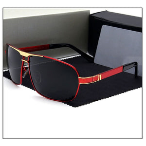 2023 brand men's Mercede sunglasses light color square metal uv400 polarized sunglasses driving retro