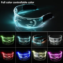 Load image into Gallery viewer, 2023 Futuristic Colorful EL Luminous Glasses women men Led Light Up Visor Eyeglasses for Bar KTV Christmas Birthday Party