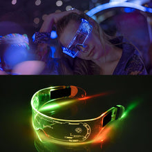 Load image into Gallery viewer, 2023 Futuristic Colorful EL Luminous Glasses women men Led Light Up Visor Eyeglasses for Bar KTV Christmas Birthday Party