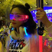Load image into Gallery viewer, 2023 Futuristic Colorful EL Luminous Glasses women men Led Light Up Visor Eyeglasses for Bar KTV Christmas Birthday Party