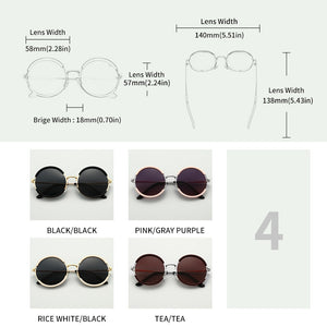 2023 GCV Classic Men Male Women Female Gorgeous Sunglasses Round Frame Glasses Punk Style Metal Polarized