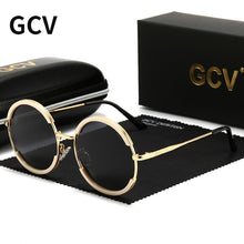 Load image into Gallery viewer, 2023 GCV Classic Men Male Women Female Gorgeous Sunglasses Round Frame Glasses Punk Style Metal Polarized