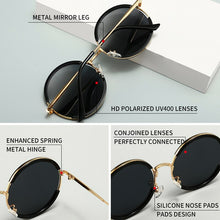 Load image into Gallery viewer, 2023 GCV Classic Men Male Women Female Gorgeous Sunglasses Round Frame Glasses Punk Style Metal Polarized