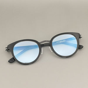 2023 German Brand Glasses Men Medical Stainless Steel Acetate Retro Round Eyeglasses Women Lightweight Spectacle Frame Jangma