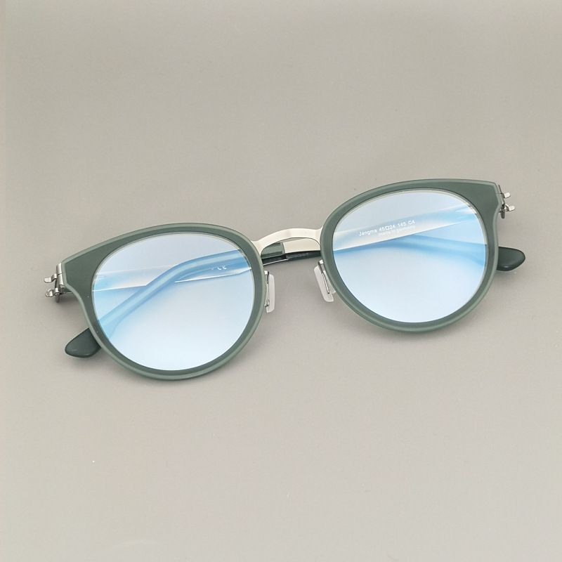 2023 German Brand Glasses Men Medical Stainless Steel Acetate Retro Round Eyeglasses Women Lightweight Spectacle Frame Jangma