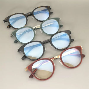 2023 German Brand Glasses Men Medical Stainless Steel Acetate Retro Round Eyeglasses Women Lightweight Spectacle Frame Jangma