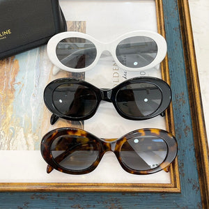 2023 Goggle Kurt Cobain Glasses Oval Sunglasses Ladies Trendy Vintage Retro 4S194 Women's white black Eyewear UV400