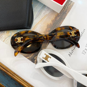 2023 Goggle Kurt Cobain Glasses Oval Sunglasses Ladies Trendy Vintage Retro 4S194 Women's white black Eyewear UV400
