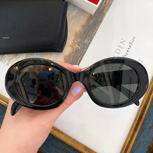 2023 Goggle Kurt Cobain Glasses Oval Sunglasses Ladies Trendy Vintage Retro 4S194 Women's white black Eyewear UV400
