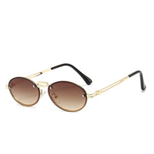 Load image into Gallery viewer, 2023 Gold Metal Oval Sunglasses Women Retro Purple Pink Round Sun Glasses Men Gradient Lens Uv400 Outdoor Accessories Eyewear