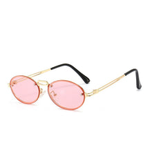Load image into Gallery viewer, 2023 Gold Metal Oval Sunglasses Women Retro Purple Pink Round Sun Glasses Men Gradient Lens Uv400 Outdoor Accessories Eyewear