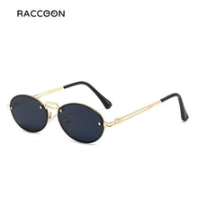Load image into Gallery viewer, 2023 Gold Metal Oval Sunglasses Women Retro Purple Pink Round Sun Glasses Men Gradient Lens Uv400 Outdoor Accessories Eyewear