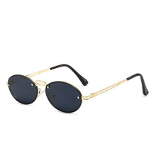 Load image into Gallery viewer, 2023 Gold Metal Oval Sunglasses Women Retro Purple Pink Round Sun Glasses Men Gradient Lens Uv400 Outdoor Accessories Eyewear
