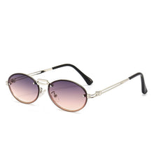 Load image into Gallery viewer, 2023 Gold Metal Oval Sunglasses Women Retro Purple Pink Round Sun Glasses Men Gradient Lens Uv400 Outdoor Accessories Eyewear