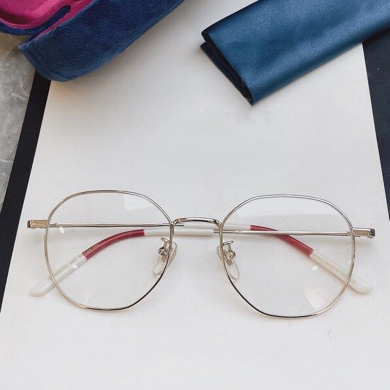 2023 Gold Rimmed Women Men Prescription Optical g0680OK Original Brand Frame Mujer Gafas Eyeglass Eyewear Lentes Oculos Feminino