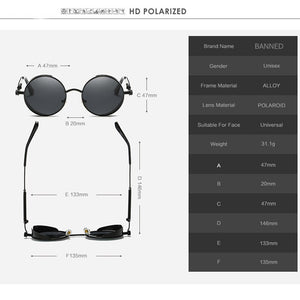 2023 HD Polarized Round Metal Sunglasses UV400 Men's Sun glasses Feminin Women's Vintage Gafas De Sol Metal Goggles With box