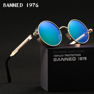 2023 HD Polarized Round Metal Sunglasses UV400 Men's Sun glasses Feminin Women's Vintage Gafas De Sol Metal Goggles With box