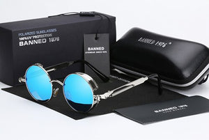 2023 HD Polarized Round Metal Sunglasses UV400 Men's Sun glasses Feminin Women's Vintage Gafas De Sol Metal Goggles With box
