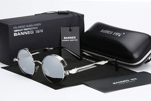 2023 HD Polarized Round Metal Sunglasses UV400 Men's Sun glasses Feminin Women's Vintage Gafas De Sol Metal Goggles With box