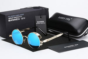 2023 HD Polarized Round Metal Sunglasses UV400 Men's Sun glasses Feminin Women's Vintage Gafas De Sol Metal Goggles With box
